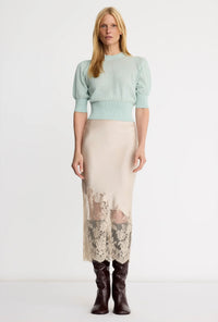 Smythe Cropped Pouf Sleeve Sweater - Aqua