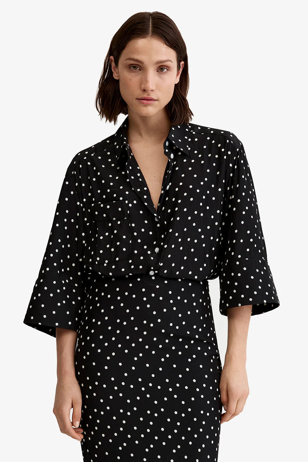 Smythe 3/4 Sleeve Relaxed Shirt