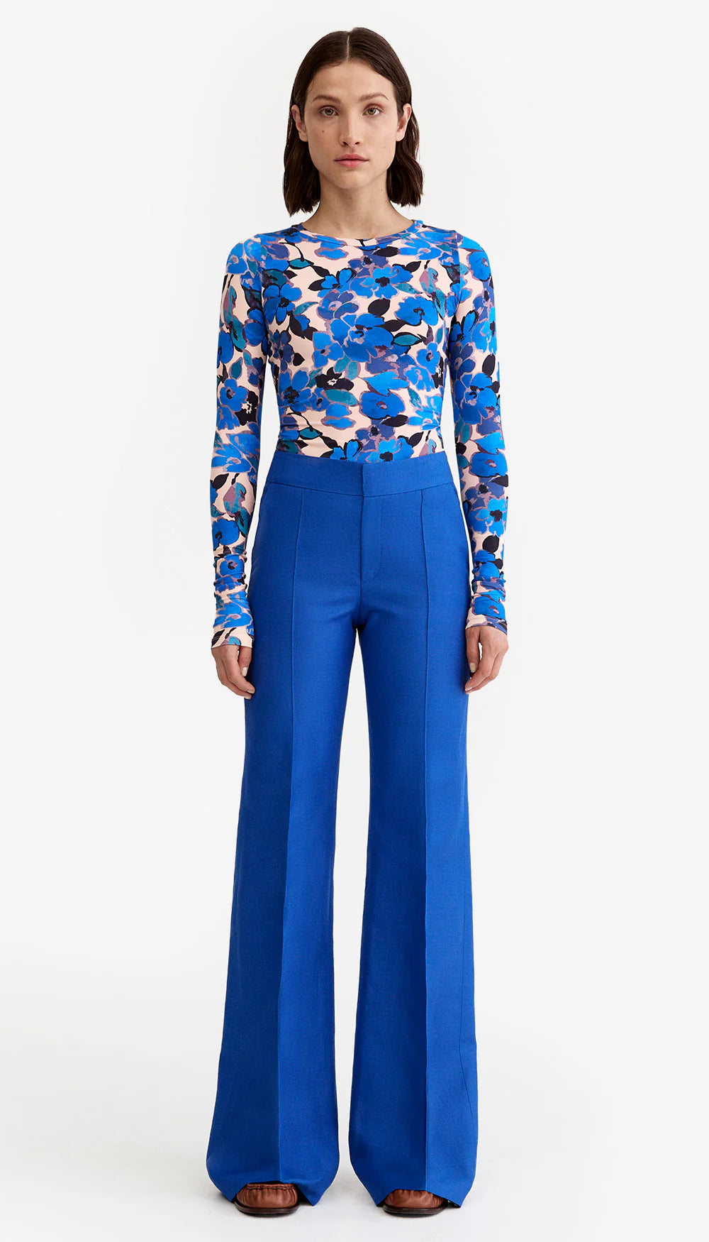 Smythe Wide Leg Pintuck Trouser