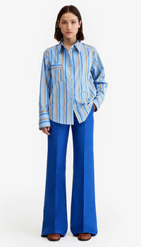 Smythe Wide Leg Pintuck Trouser