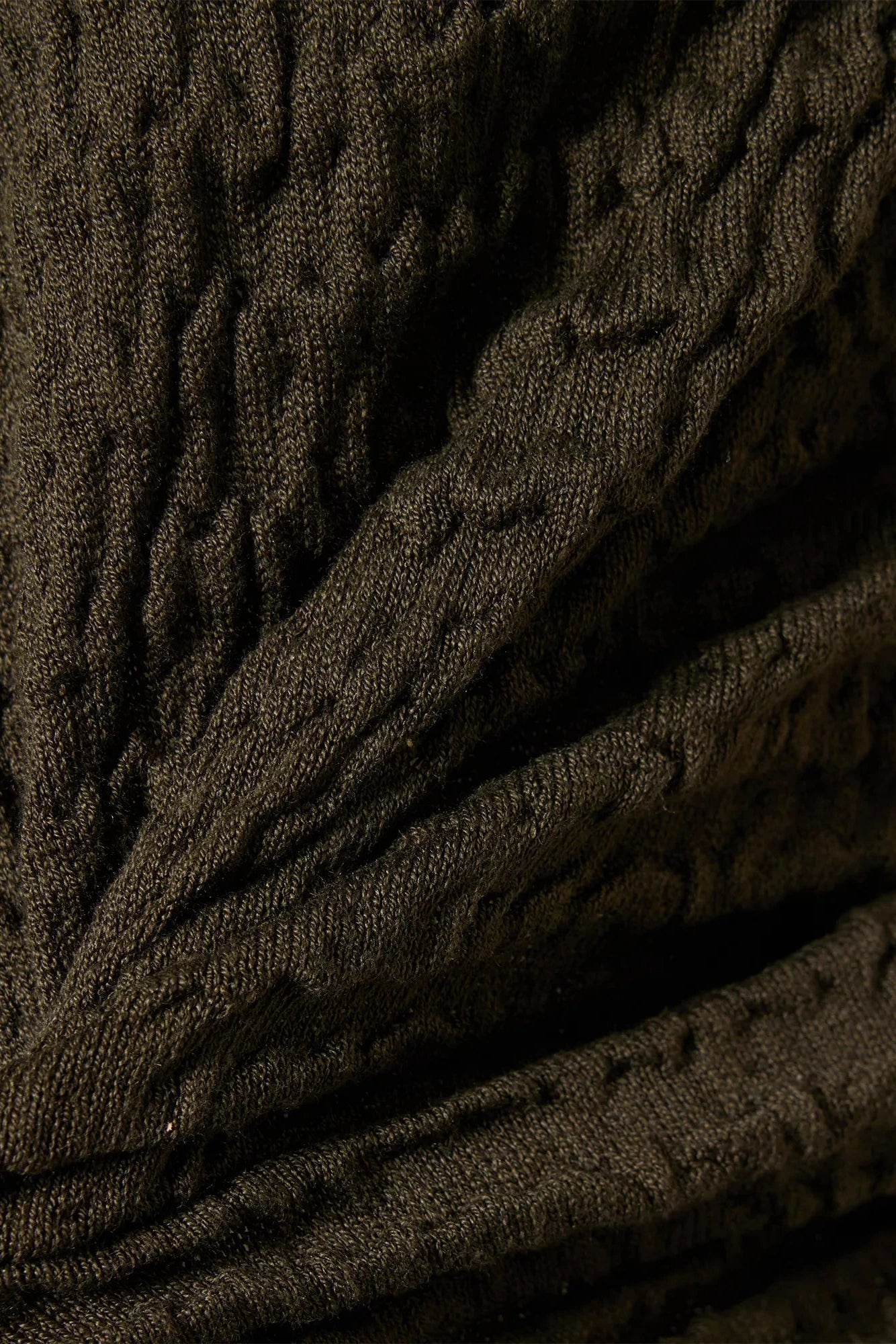 Frame The Smocked Short-Sleeve Sweater - Rich Military