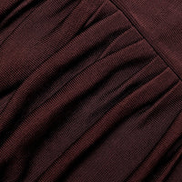 Self-Portrait Brown Draped Knit Midi Dress