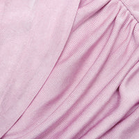 Self-Portrait Pink Cotton Draped Knit Midi Dress