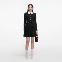 Self-Portrait Black Tailored Knit Mini Dress