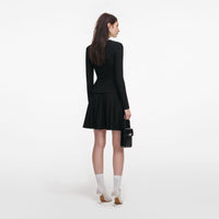 Self-Portrait Black Tailored Knit Mini Dress