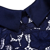 Self-Portrait Navy Guipure Lace Midi Dress