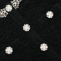 Self-Portrait Black Crystal Trim Cardigan