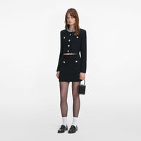 Self-Portrait Black Crystal Trim Cardigan