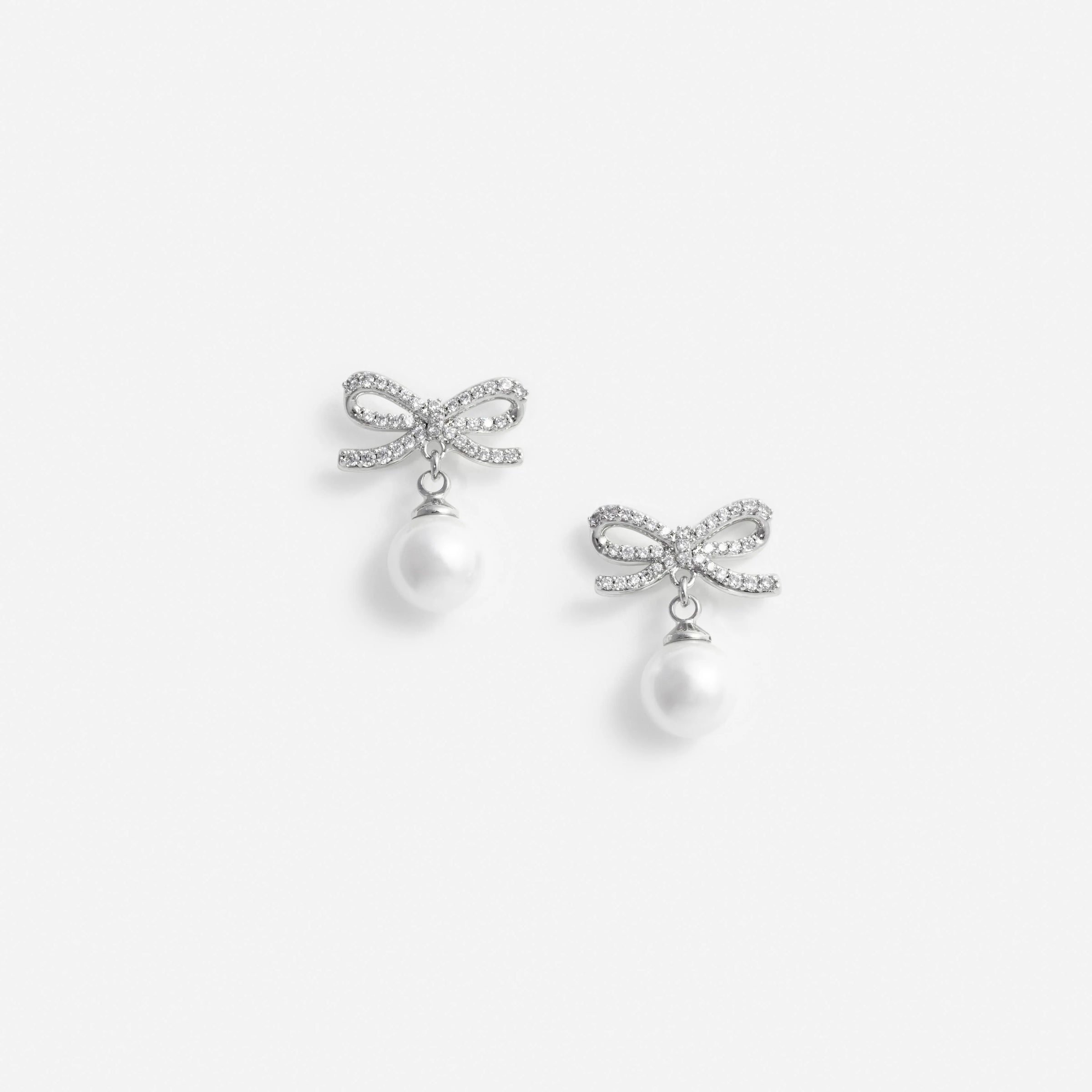 Self-Portrait Bow Pearl Earrings