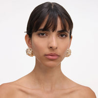 Self-Portrait Gold Flower Cluster Earrings