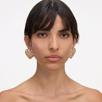 Self-Portrait Embellished Heart Earrings