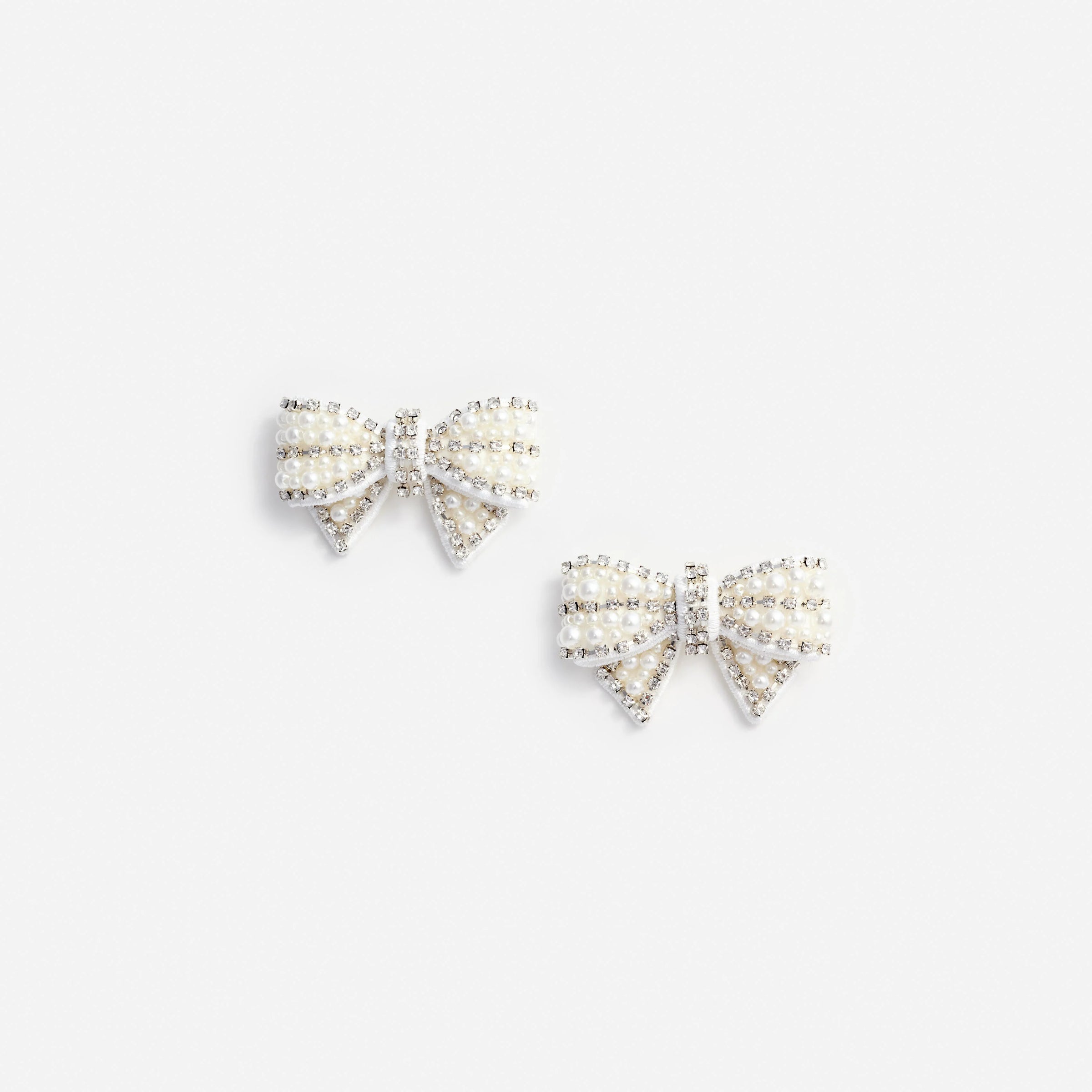 Self-Portrait Pearl Satin Bow Earrings