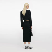 Ensemble veste et jupe en maille florale autoportrait