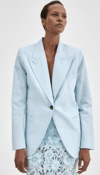 Smythe Applique Pencil Skirt Blue