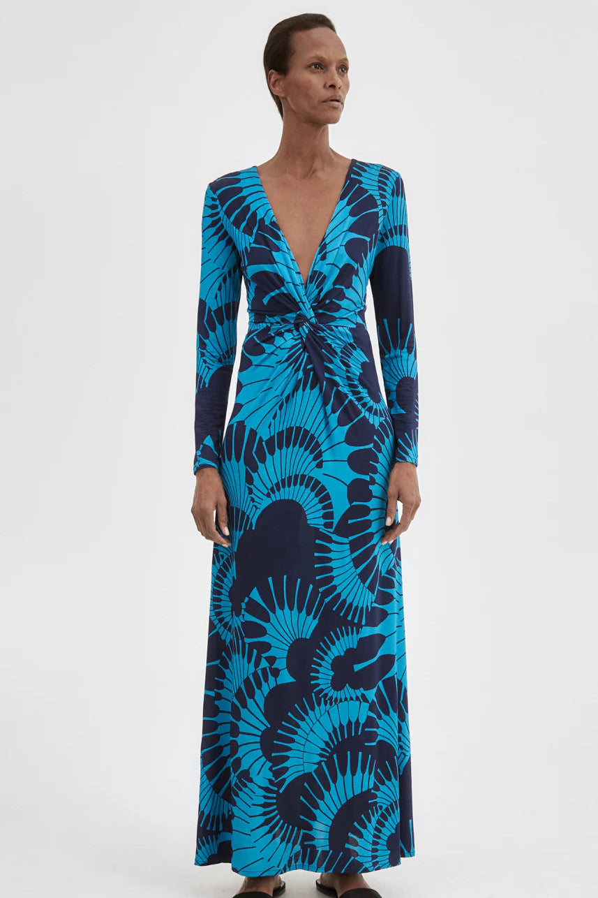 Smythe Waist Knot Dress Blue