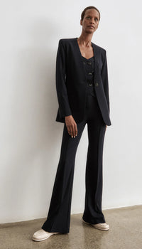 Smythe Pintuck Flare Pant Navy