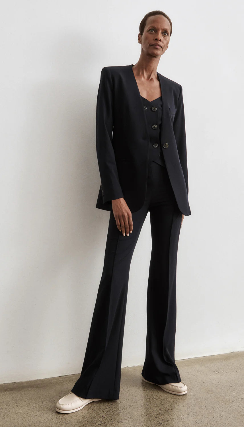 Smythe Pintuck Flare Pant Navy