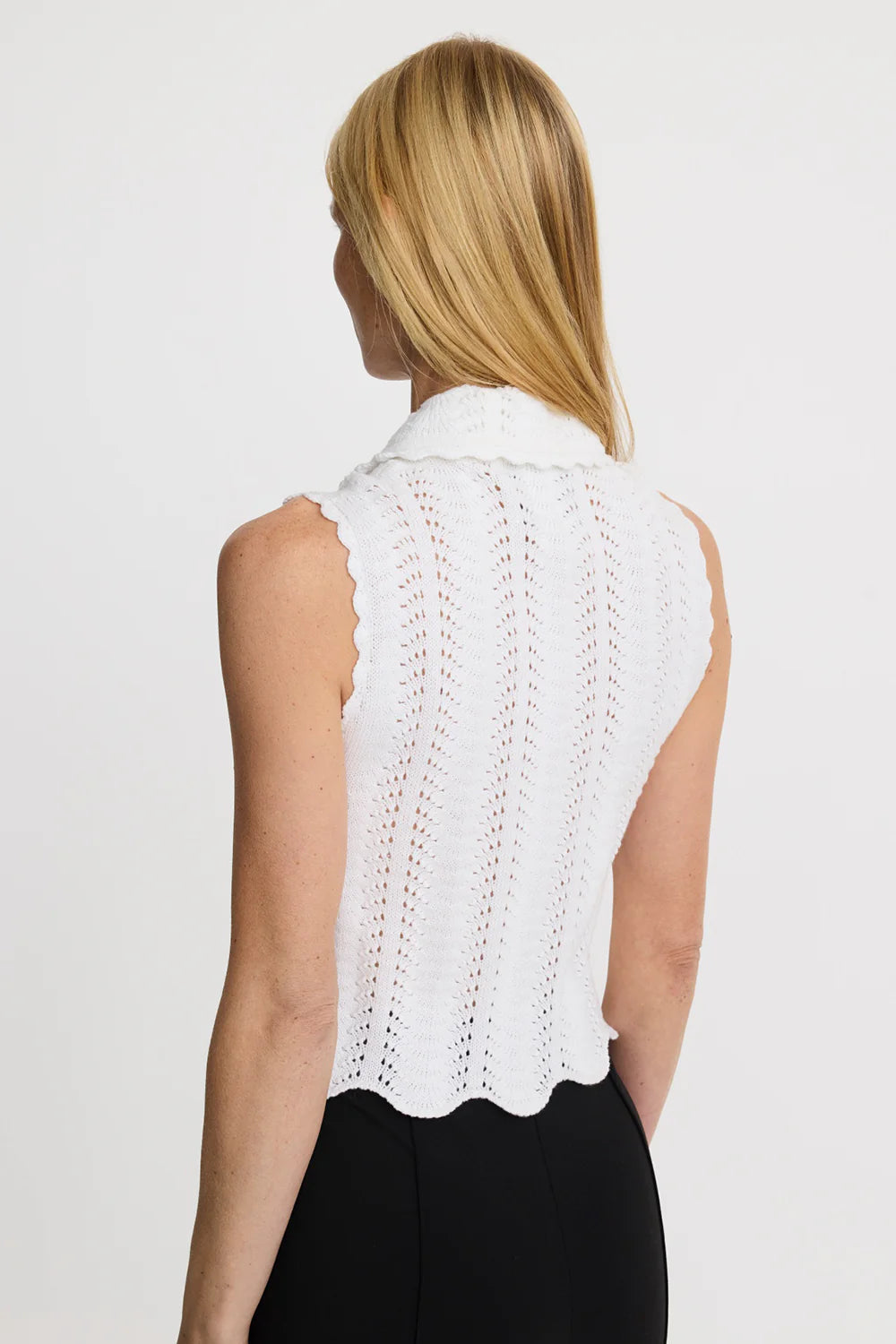 Smythe Club Collar Crochet Tank White