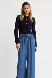 Smythe Crochet Cardigan Navy