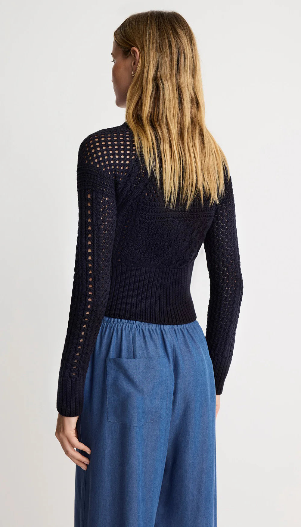 Smythe Crochet Cardigan Navy