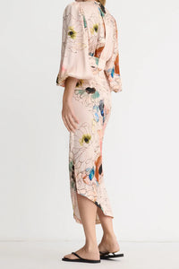 Smythe Asymmetrical Midi Dress Blush Multi
