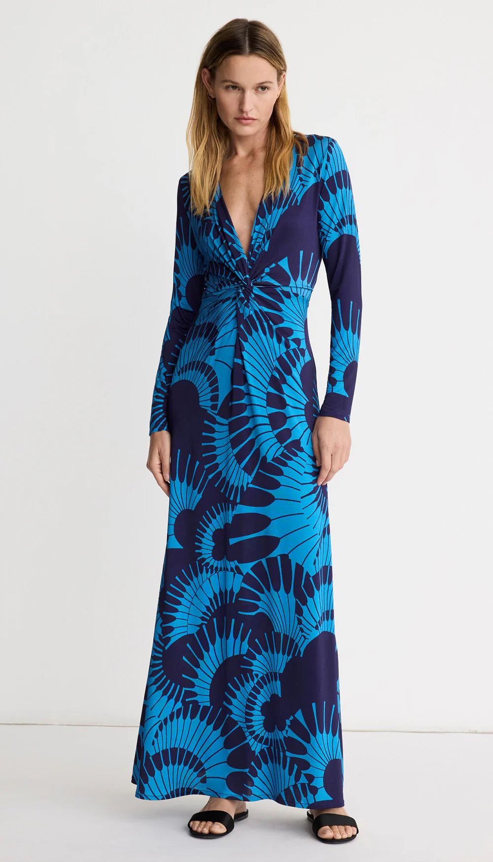 Smythe Waist Knot Dress Blue