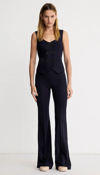Smythe Pintuck Flare Pant Navy