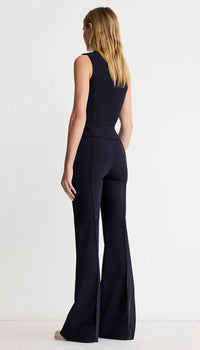 Smythe Pintuck Flare Pant Navy