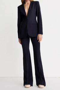 Smythe Pintuck Flare Pant Navy