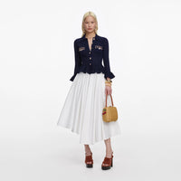 Self-Portrait Navy Shell Embellished Cardigan