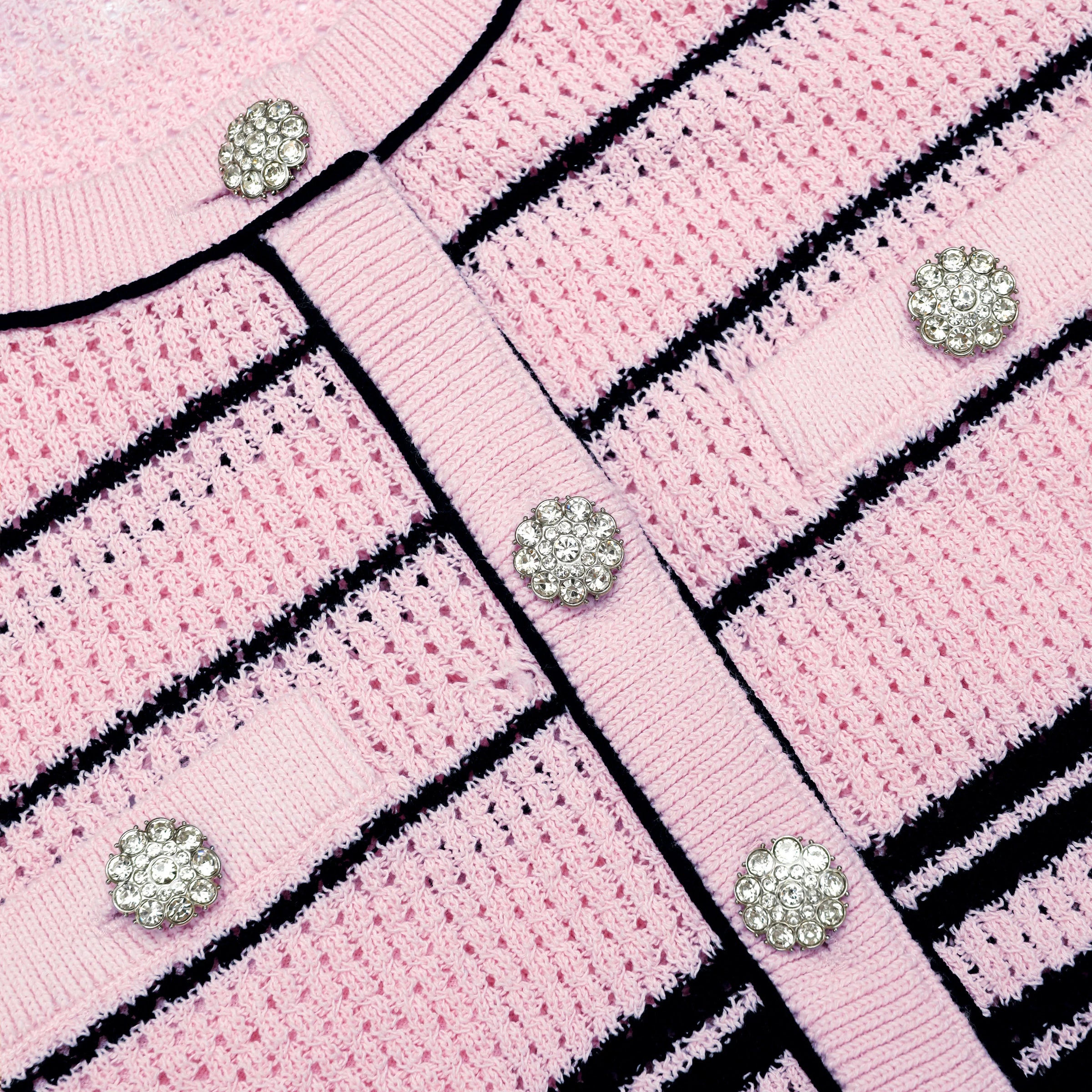 Self-Portrait Pink Stripe Cardigan