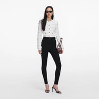Self-Portrait White Pointelle Diamante Cardigan