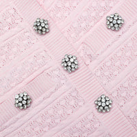 Self-Portrait Pink Pointelle Diamante Knit Mini Dress