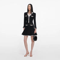 Self-Portrait Black Lace Trim Knit Mini Dress
