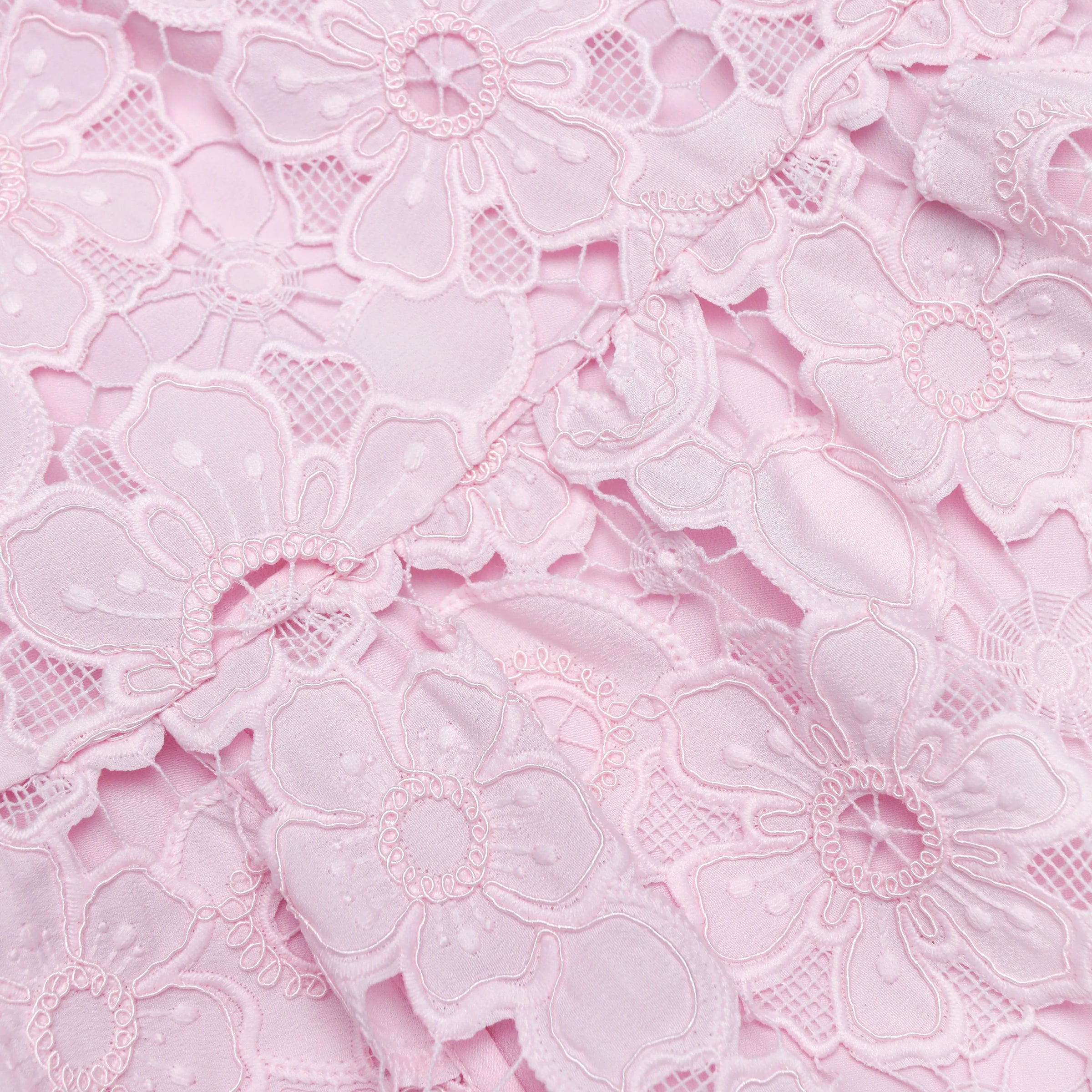 Self-Portrait Pink Lace Collared Mini Dress