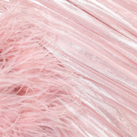 Self-Portrait  Pink Metallic Chiffon Feather Midi Dress