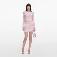 Self-Portrait Pink Textured Cardigan