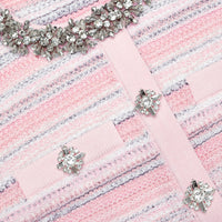 Self-Portrait Pink Textured Knit Mini Dress