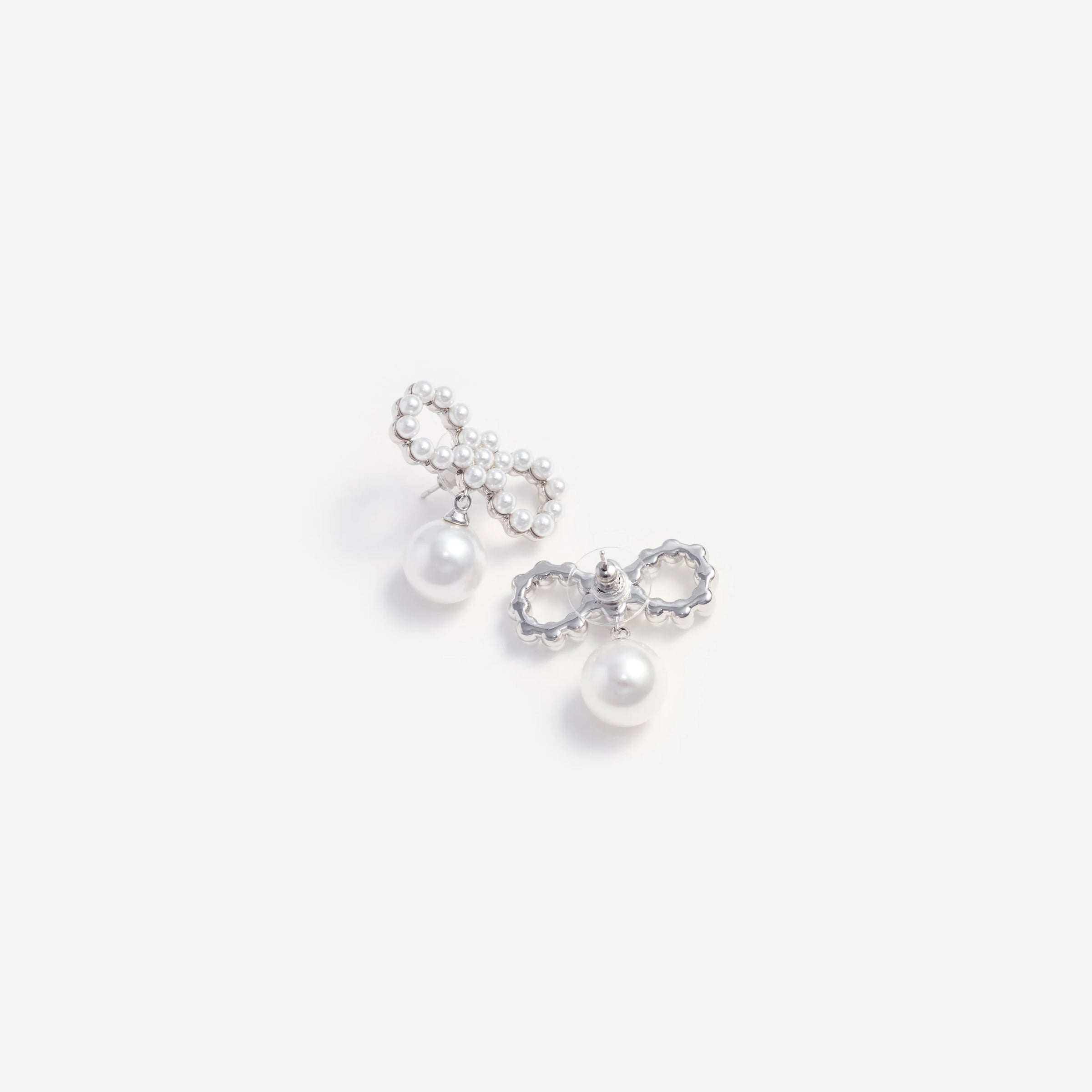 Self-Portrait Pearl Bow Earrings Pearl