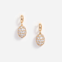 Self-Portrait Gold Hoop Crystal Cluster Earrings Gold