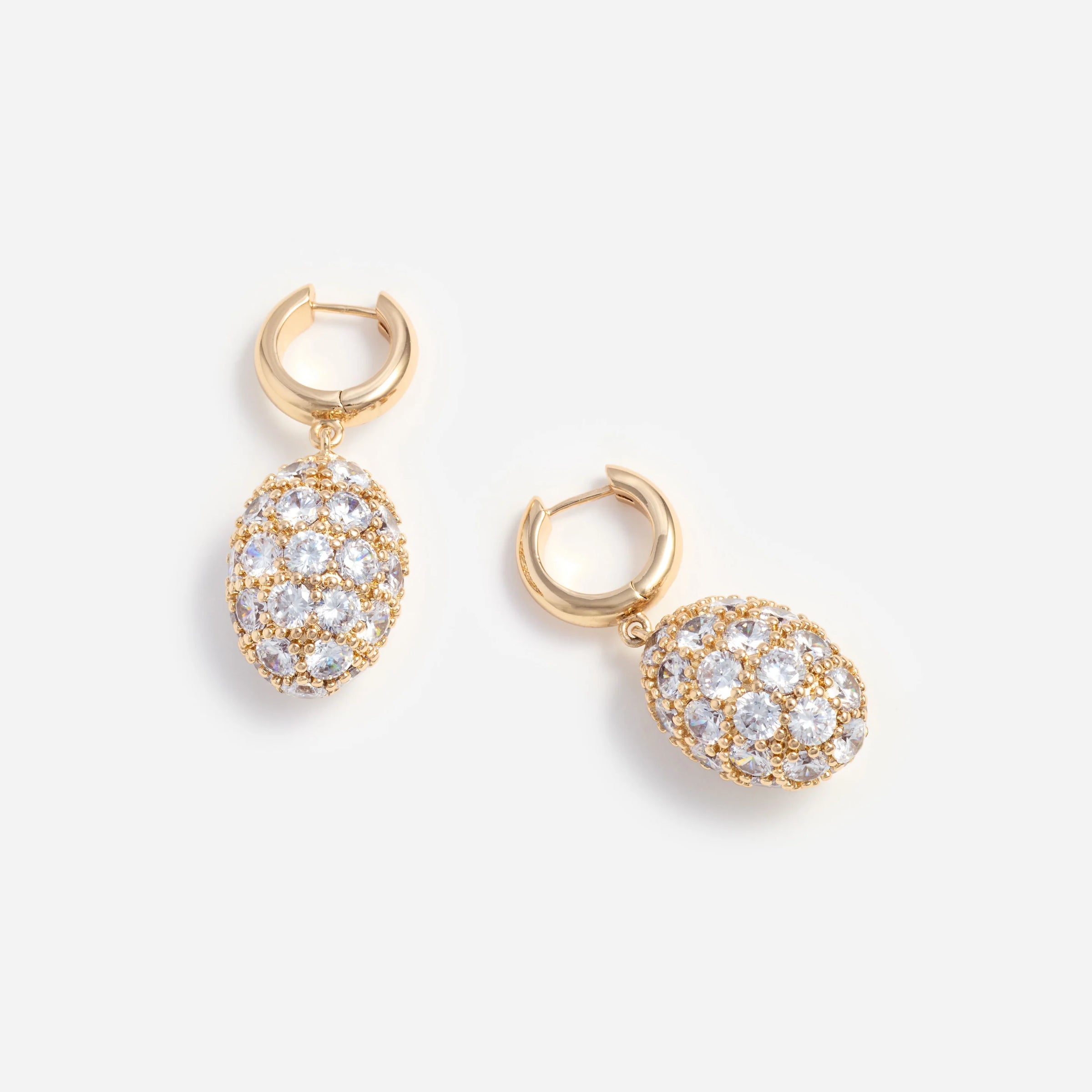 Self-Portrait Gold Hoop Crystal Cluster Earrings Gold