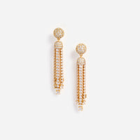 Self-Portrait Gold Crystal Cluster Tiered Earrings Gold