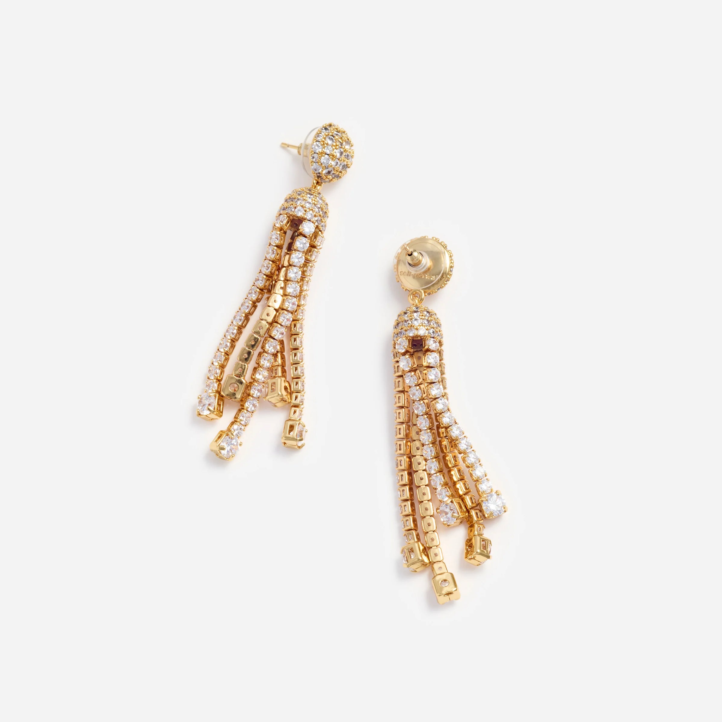 Self-Portrait Gold Crystal Cluster Tiered Earrings Gold