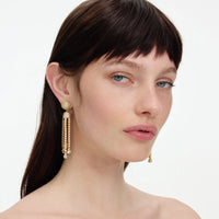 Self-Portrait Gold Crystal Cluster Tiered Earrings Gold