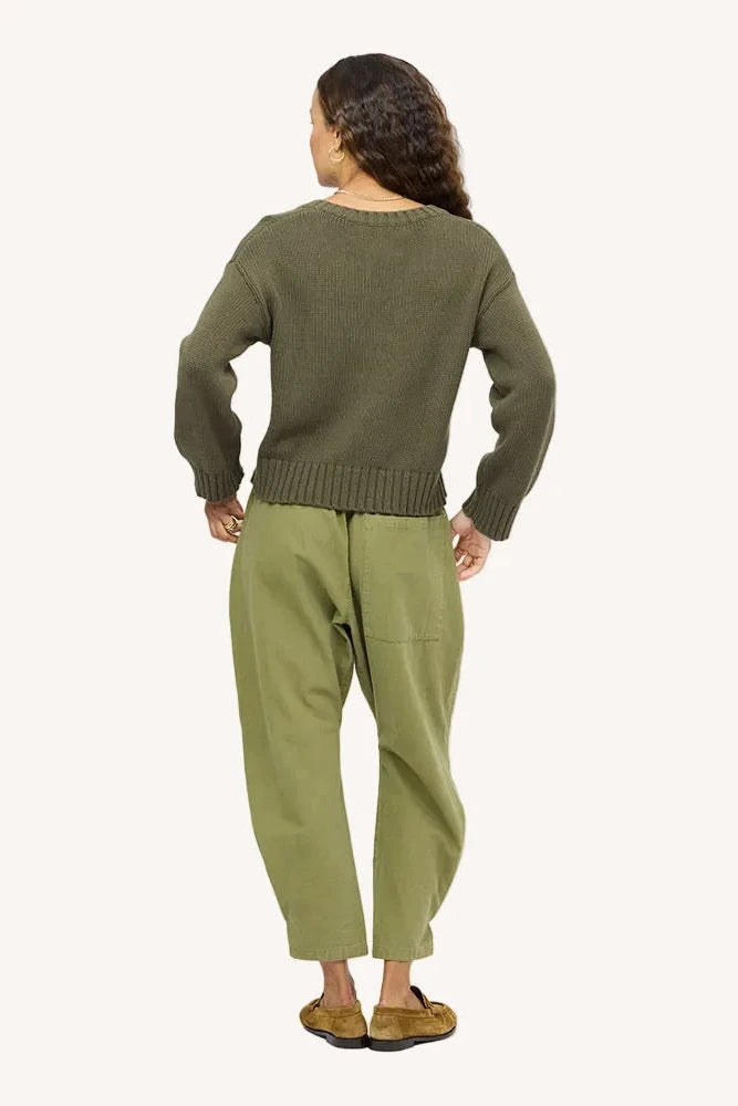 Kerri Rosenthal Saturday V-Neck Sweater - Army Green