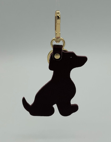 Mathilde C Scott Dog Chocolate Leather Keychain