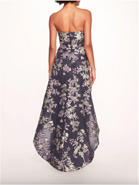 Marchesa Notte Strapless Ball Gown in Jacquard