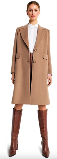 Riani Wool Blend Coat with Stitching Detail on Collar