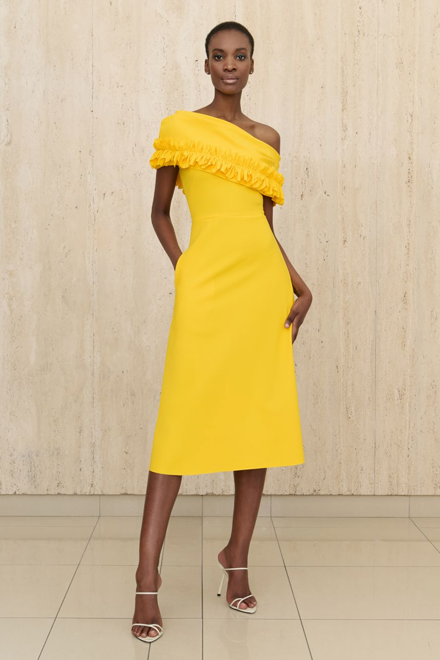 Greta Constantine Lofiyah Ruffle A-line Dress Greta Constantine Lofiyah Ruffle A-line Dress