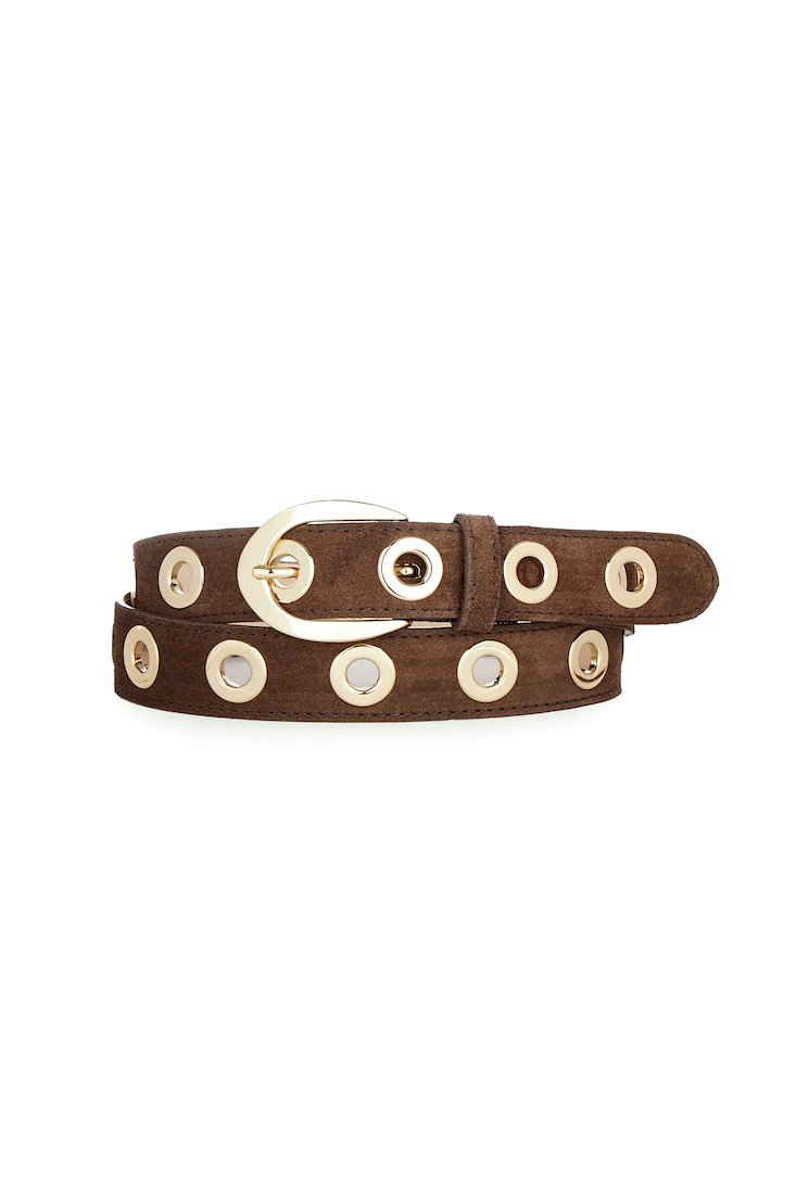 Brave Leah Belt - Castoro Suede/Gold
